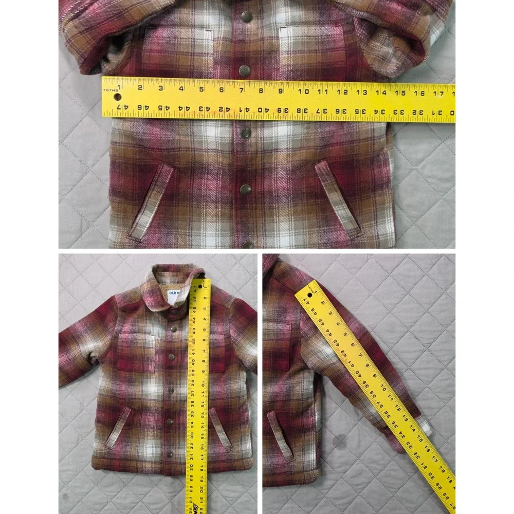 Sherpa Lined Plaid Shacket Burgundy Kids 5T Old Navy